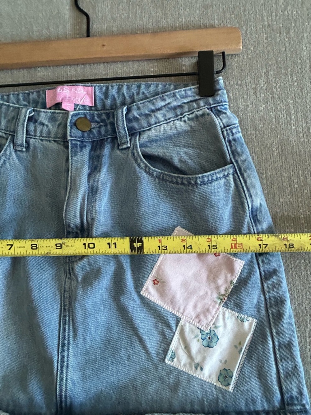 Dolls Kill X Holly Hobbie Denim Patch Mini Skirt S - Picture 7 of 10